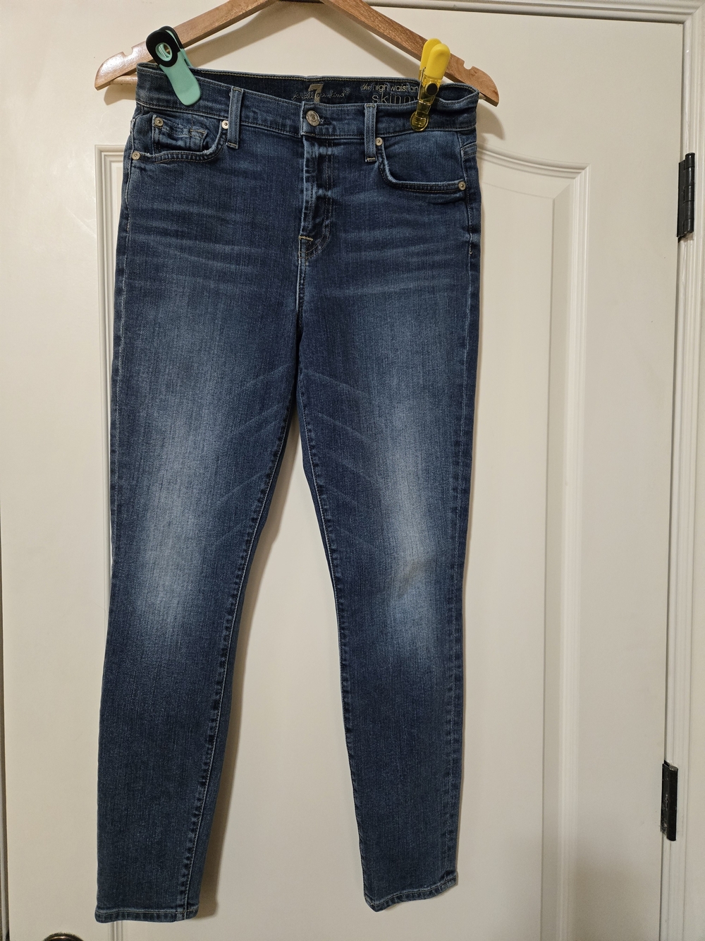 7 For All Mankind Women's Skinny Jeans - Medium/Dark Blue Wash